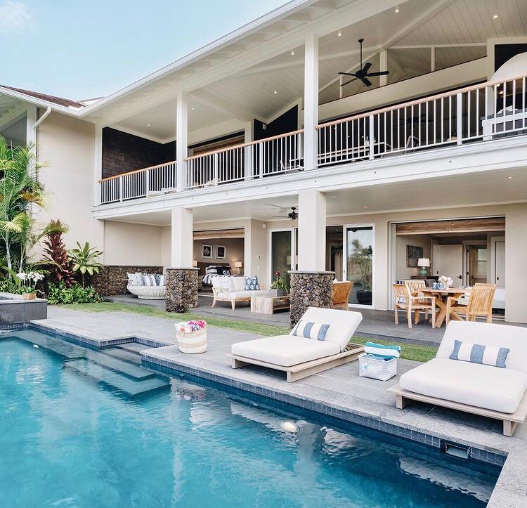 This stunning modern-styled townhome located within the private golf and ocean club community of Kohanaiki is a 4 BR/ 4.5 BA dream with a lounge pool, spa, and detached guest ohana